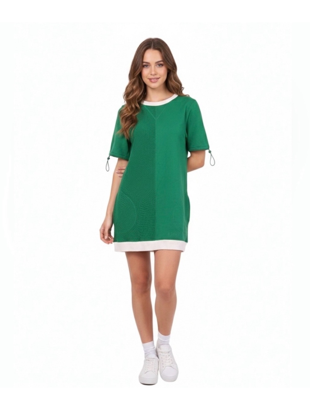 Staud Womens Terri Camp Green Shirt Dress Mini With Pockets Size XS Beach Summer
